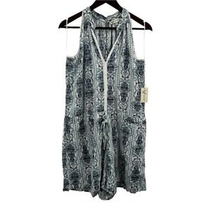 Go‎ Coco Lightweight Blue Print Romper Size 1XL New